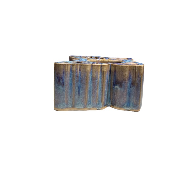 Butterfly Candle Holder Glazed Tan Blue Votive U… - Picture 6 of 7